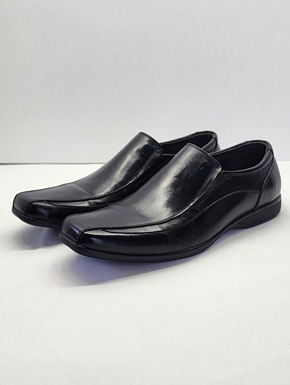 Asher Green Classic Square Toe Slip-On Loafers Oxford Dress Shoes, Sz 11D